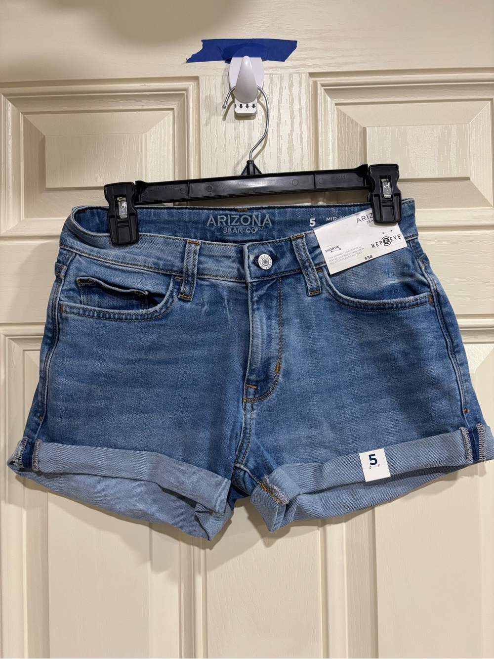 Arizona Jean Company Light Blue Rolled Hem Denim Shorts